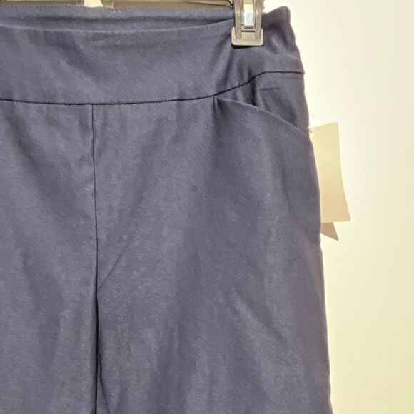 Jenna Rose Women's Navy Blue Lace Hem Pull On Cropped Pants Size Small NWT - Picture 4 of 11